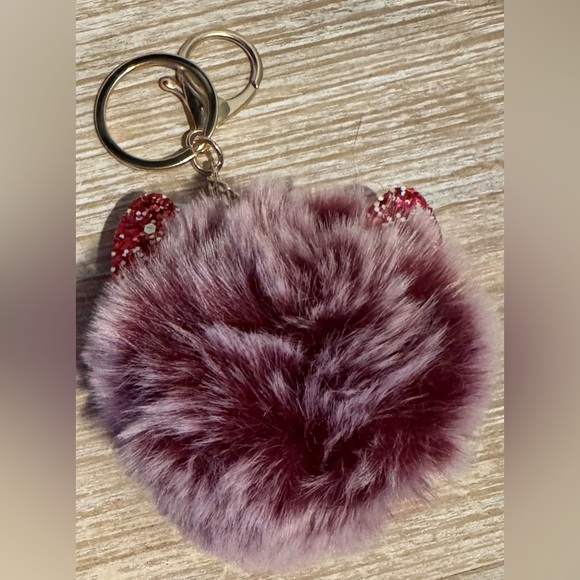 Plush Owl Keychain with Glitter Ears - Picture 2 of 2